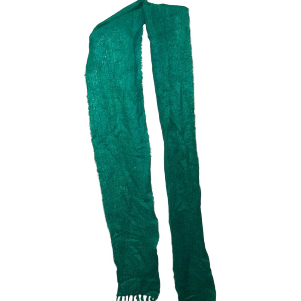 calypso Bright green St Patricks Day mohair super long scarf 8x110